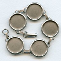 Bracelet Finding Oxidized Silver 18mm Settings