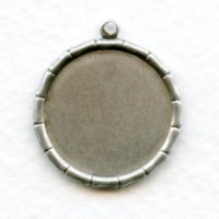 Bamboo Edge 18mm Setting with Loop Oxidized Silver (6)