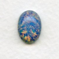 Blue Glass Opal Cabochon Handmade 14x10mm