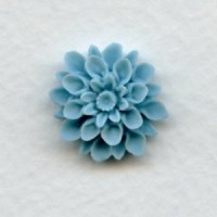 ^Simple Turquoise Carved Flower Resin Cabochons 18mm (2)