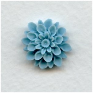 ^Simple Turquoise Carved Flower Resin Cabochons 18mm (2)