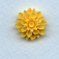 ^Simple Yellow Carved Flower Resin Cabochons 18mm (2)