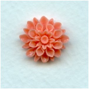 ^Simple Coral Carved Flower Resin Cabochons 18mm (2)