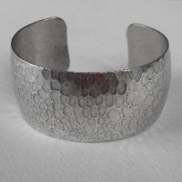 Hammered Oxidized Silver Domed Cuff 29mm