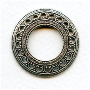 Filigree Porthole Settings Oxidized Silver 27mm (4)