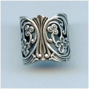 Floral Wrap Finger Ring Oxidized Silver (1)