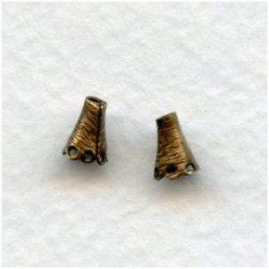 Cone Shaped Fancy Bead Caps 5mm Oxidized Brass (24)