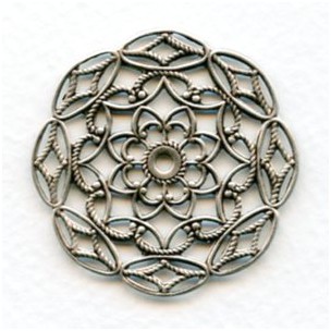 Filigree Round Stampings Oxidized Silver 38mm (3 ...