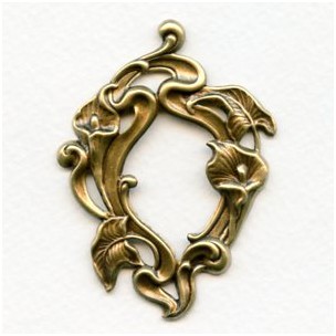 Calla Lilies Large Framework in Oxidized Brass 65mm