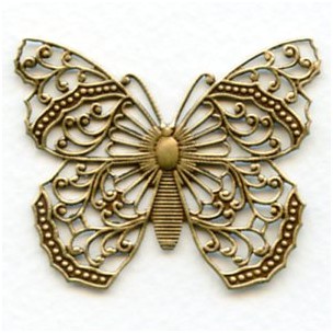 Most Exquisite Filigree Butterfly Oxidized Brass (1)