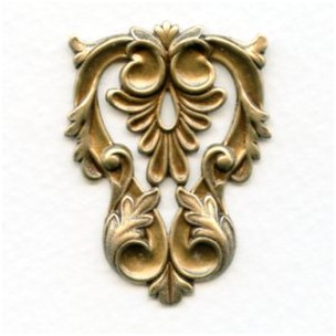 Triangle Stamping Leaf Details Flat Oxidized Brass (1)