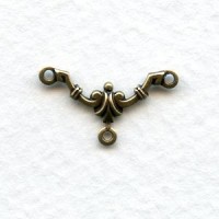 Three Loop Deco Style 18mm Connectors Oxidized Brass (12)