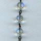 ^Crystal AB Round 7mm Bead Jet Linkage Rosary Chain (1 foot)