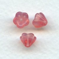 Opal Rose Czech Glass Bead Caps Tulip Beads 6x8mm (24)