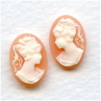 Girl in Ponytail Cameo Ivory on Angel Skin 14x10mm (3 sets)