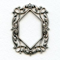 Ornate Oxidized Silver Openwork Frame 50mm (1)