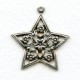 Floral Star Pendant Oxidized Silver 31mm (4)