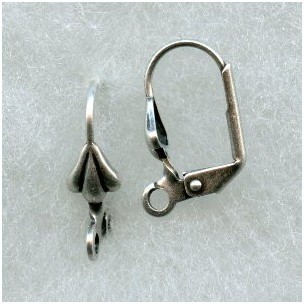 Shell Detail Lever Earring Findings Oxidized Silver (24)