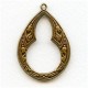 Ornate Pendant Hoops Oxidized Brass (4)