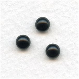 Jet Medium Dome Glass Cabochons 5mm Round