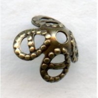 Filigree Bead Caps for 8mm Beads Oxidized Brass (24)