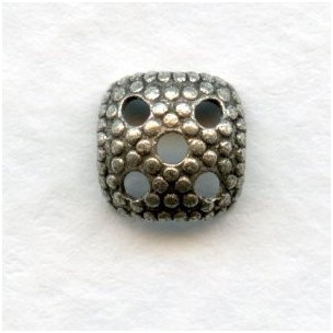 Most Popular Square 7mm Bead Cap Oxidized Silver (24)