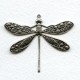 Victorian Style Dragonfly Oxidized Silver 41mm (1)