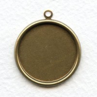 Simple Pendant Settings Oxidized Brass 25mm (6)