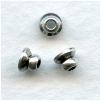 *Bead Top Smooth Spacer 4mm Bead Caps Oxidized Silver (24)