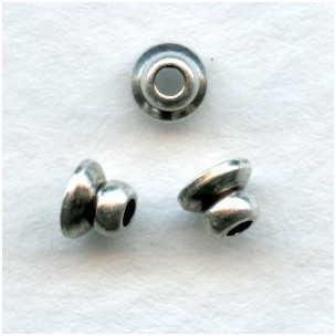 Bead Top Smooth Spacer 4mm Bead Caps Oxidized Silver (24)