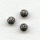 Round Filigree Beads Oxidized Silver 6mm (12)