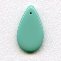 Czech Glass Turquoise Smooth Pendant 30mm