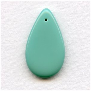 Czech Glass Turquoise Smooth Pendant 30mm