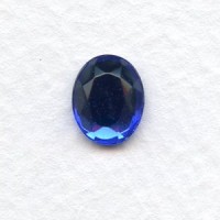 Sapphire Glass Flat Back Stone 10x8mm Faceted Top (4)