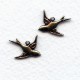 Flying Bird Pendants Oxidized Brass (6 sets)