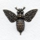 Fantasy Bee or Moth Oxidized Brass 42mm (1)