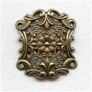 European Openwork Stamping Oxidized Brass 39mm (1)