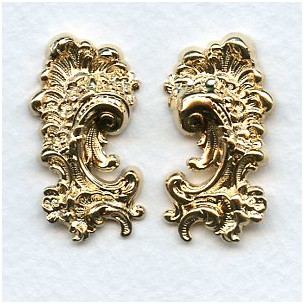 Victorian Detail Flourishes Bright Gold 31mm (1 set)