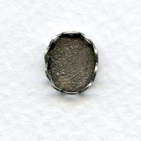 Lace Edge Settings 10x8mm Oxidized Silver (12)