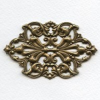 Large Oval Openwork Stamping Oxidized Brass (1)