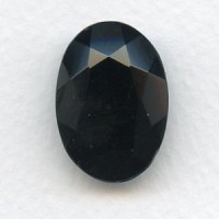 ^Jet Glass Oval Unfoiled Jewelry Stone 25x18mm (1)