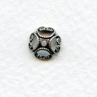 Unique 8mm Filigree Bead Caps Oxidized Silver (12)