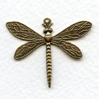 Detailed Medium Dragonfly Pendants Oxidized Brass (3)