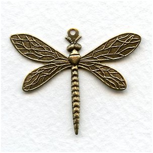 Detailed Medium Dragonfly Pendants Oxidized Brass (3)