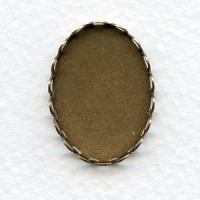Lace Edge Settings 25x18mm Oxidized Brass (6)