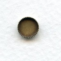 Serrated Edge 7mm Round Settings Oxidized Brass (12)