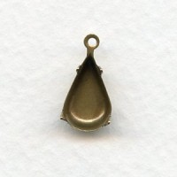 Pear Shape Setting Pendants 13x8mm Oxidized Brass (12)