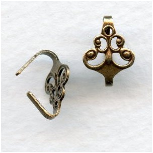 Victorian Filigree Bail Unique Oxidized Brass (3)