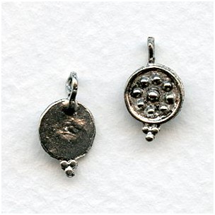 Bead Detail Earring Tops or Pendants Antique Silver (4)