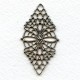Fine Detail Diamond Shaped Filigree Oxidized Silver (1)